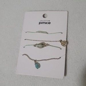 Pimkie Collection bracelets 4 silver blue pendant charm nib new